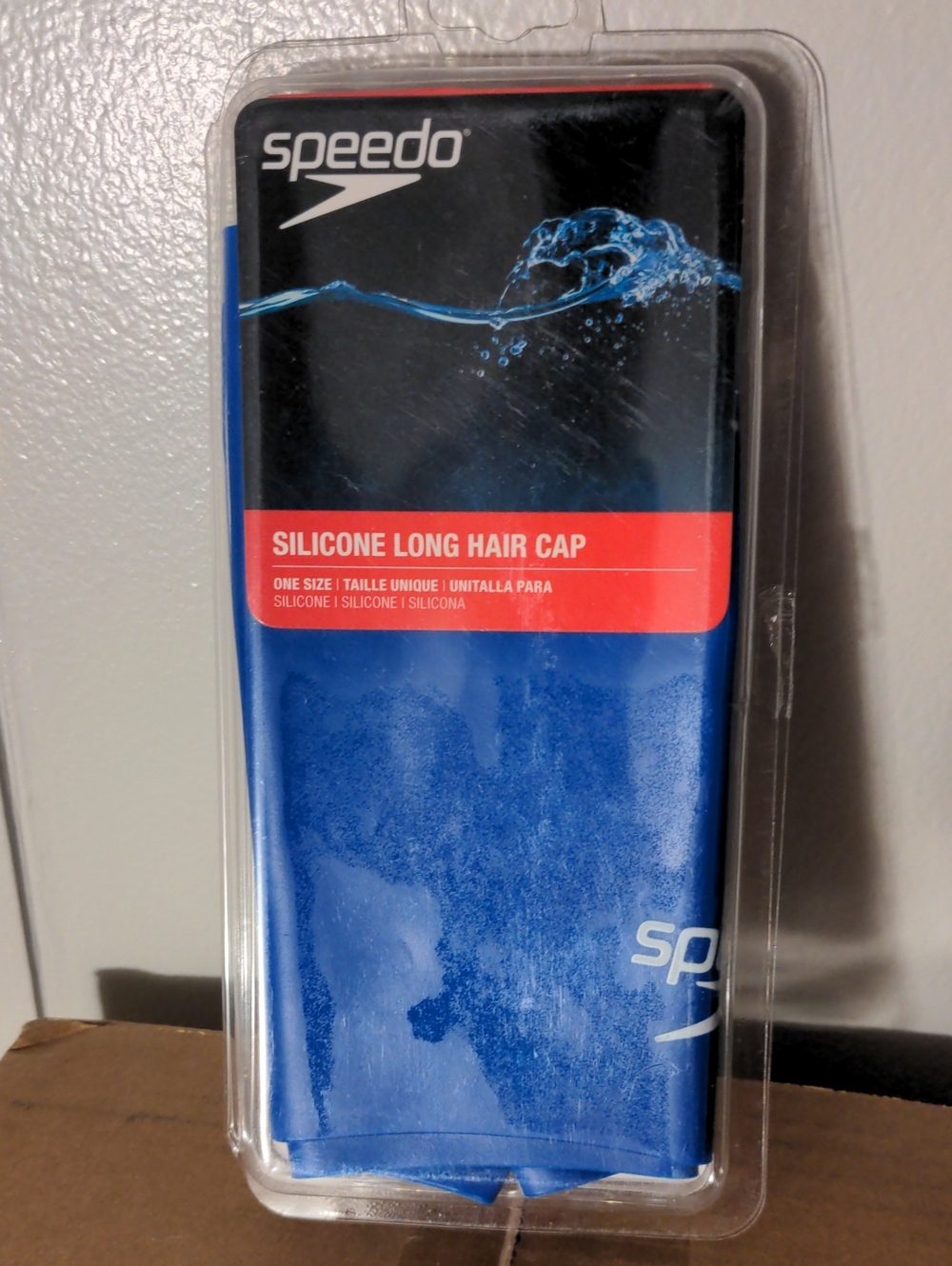 Speedo Blue Silicone Long Hair Swim Cap